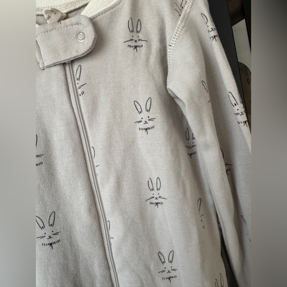Quincy Mae Baby Bunny Brushed Zipper Sleep N' Play coverall print beige unisex - Picture 6 of 9